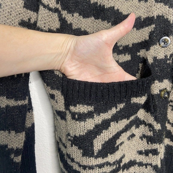 PAM & GELA Tiger Striped Pocketed Brown and Black Cardigan S - Picture 6 of 10